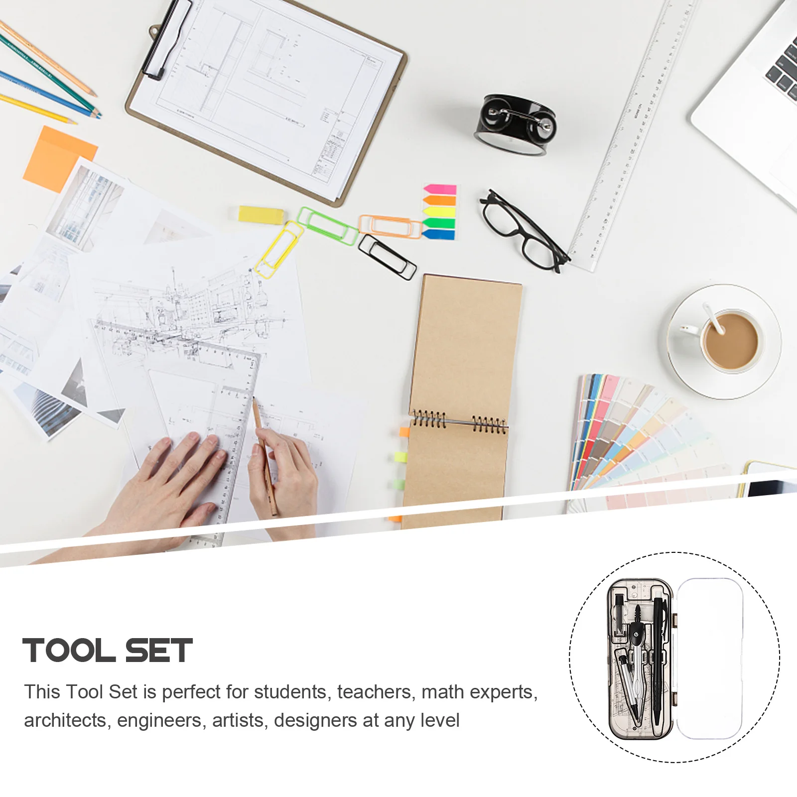 Прозрачный пластиковый компас для рисования - Фотография_3