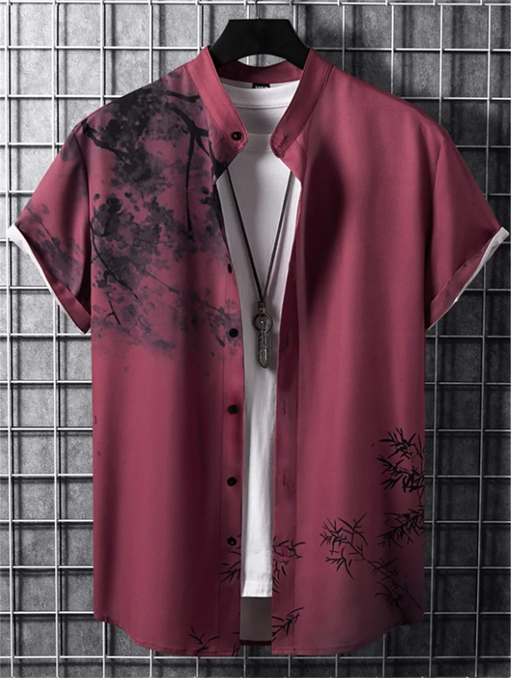 Мужская рубашка на растительной основе с рисунками высокой четкости - Фотография_2