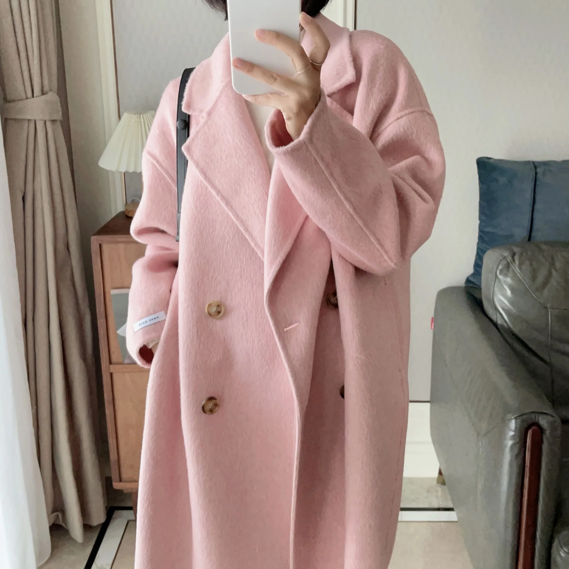 Женское шерстяное пальто с заниженной грудью - Фотография_6