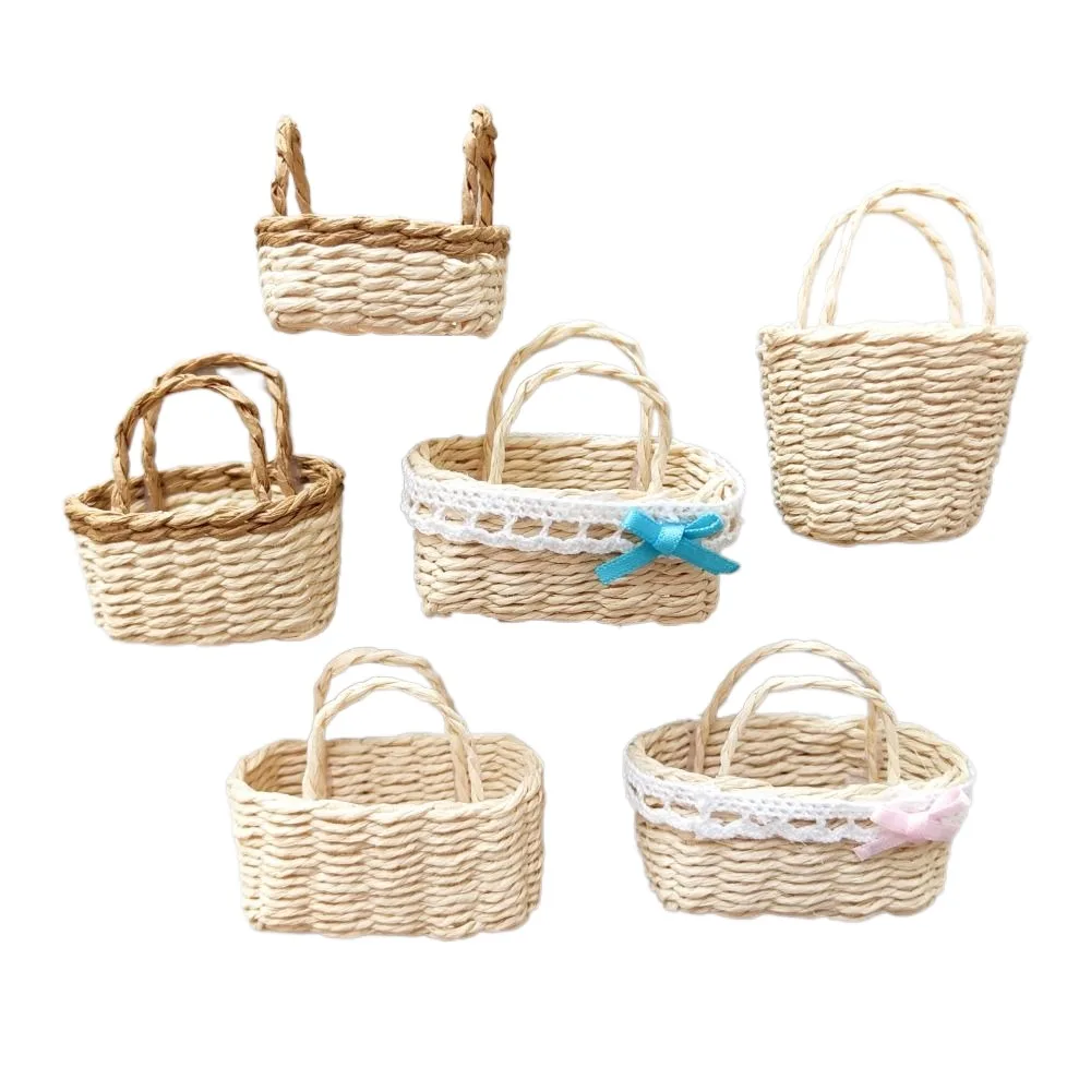 Новая мини-миниатюрная корзина для кукольного домика - Фотография_6