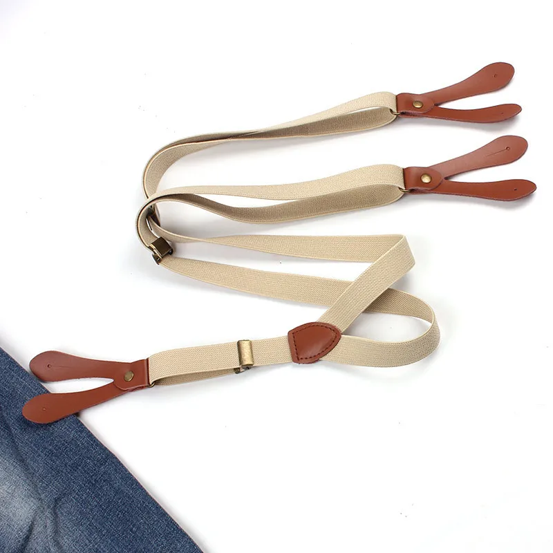 Светлые мужские подтяжки цвета хаки - Фотография_3