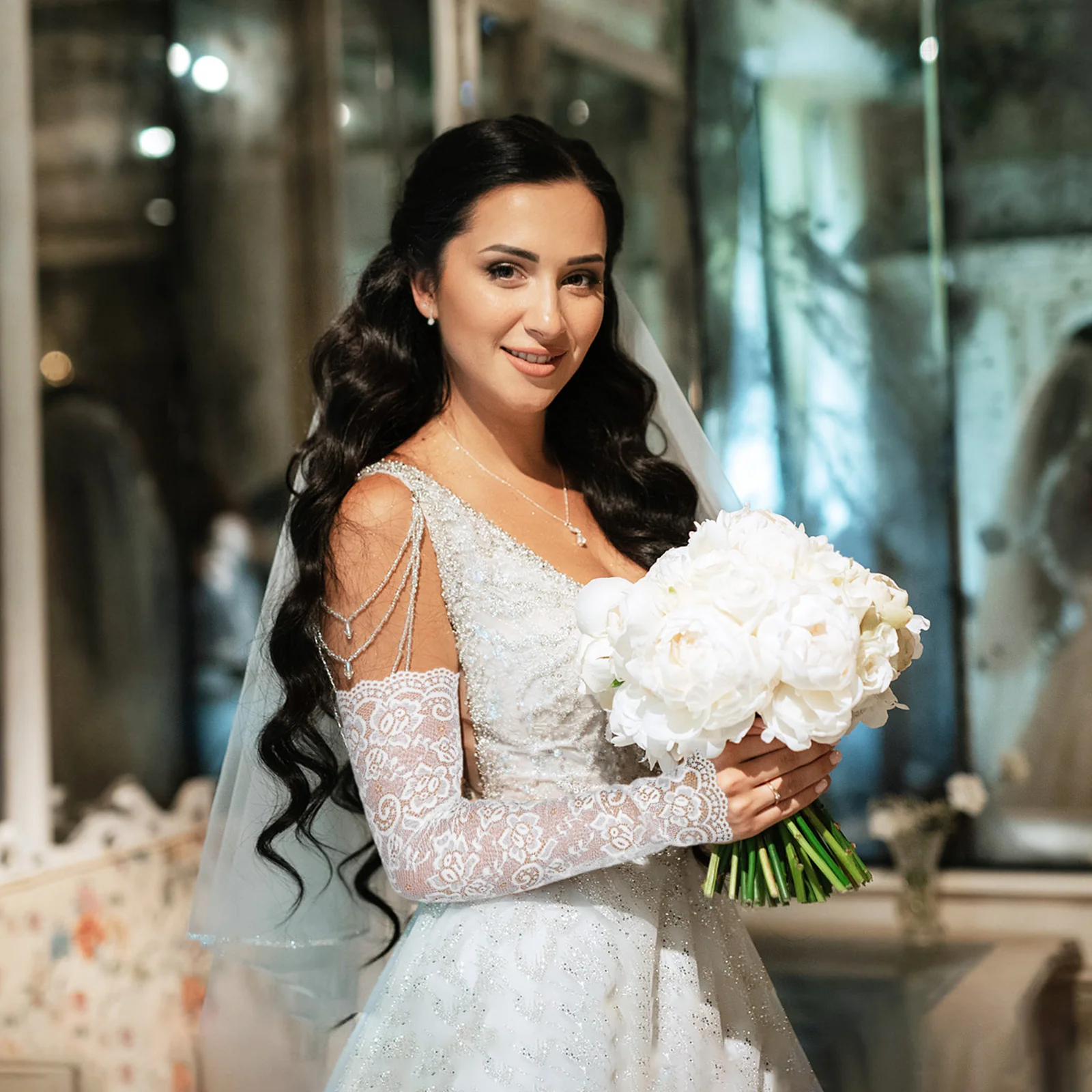 2 пары кружевных рукавов с цветочным дизайном - Фотография_2