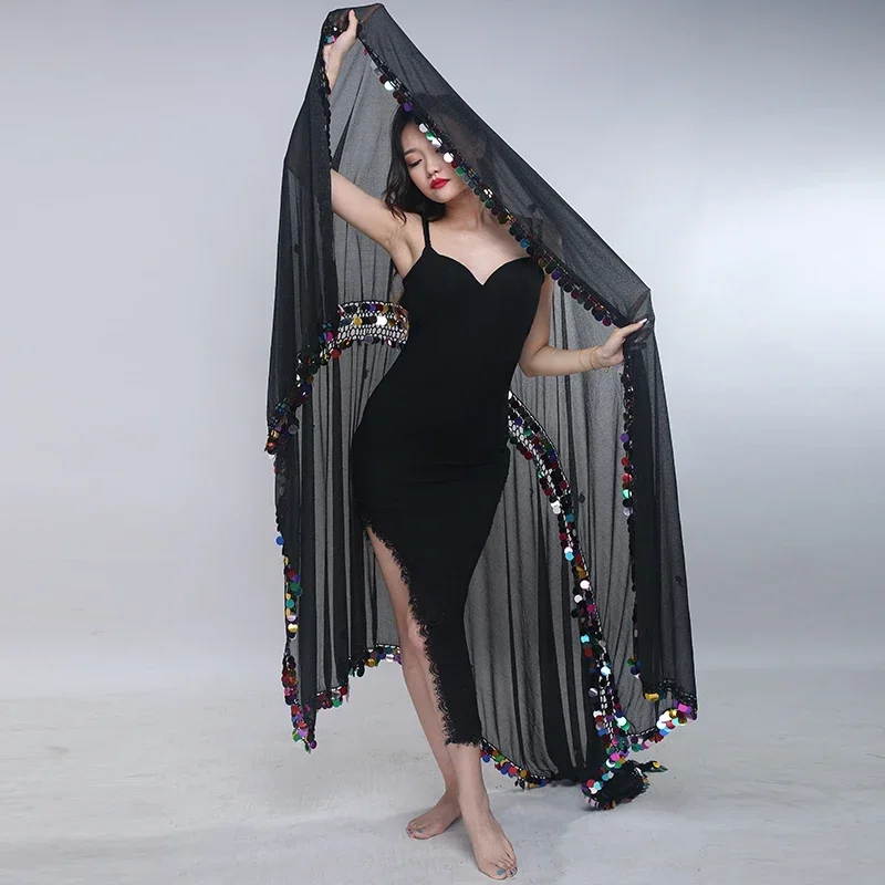 Шарф малайя для танца живота с блестками