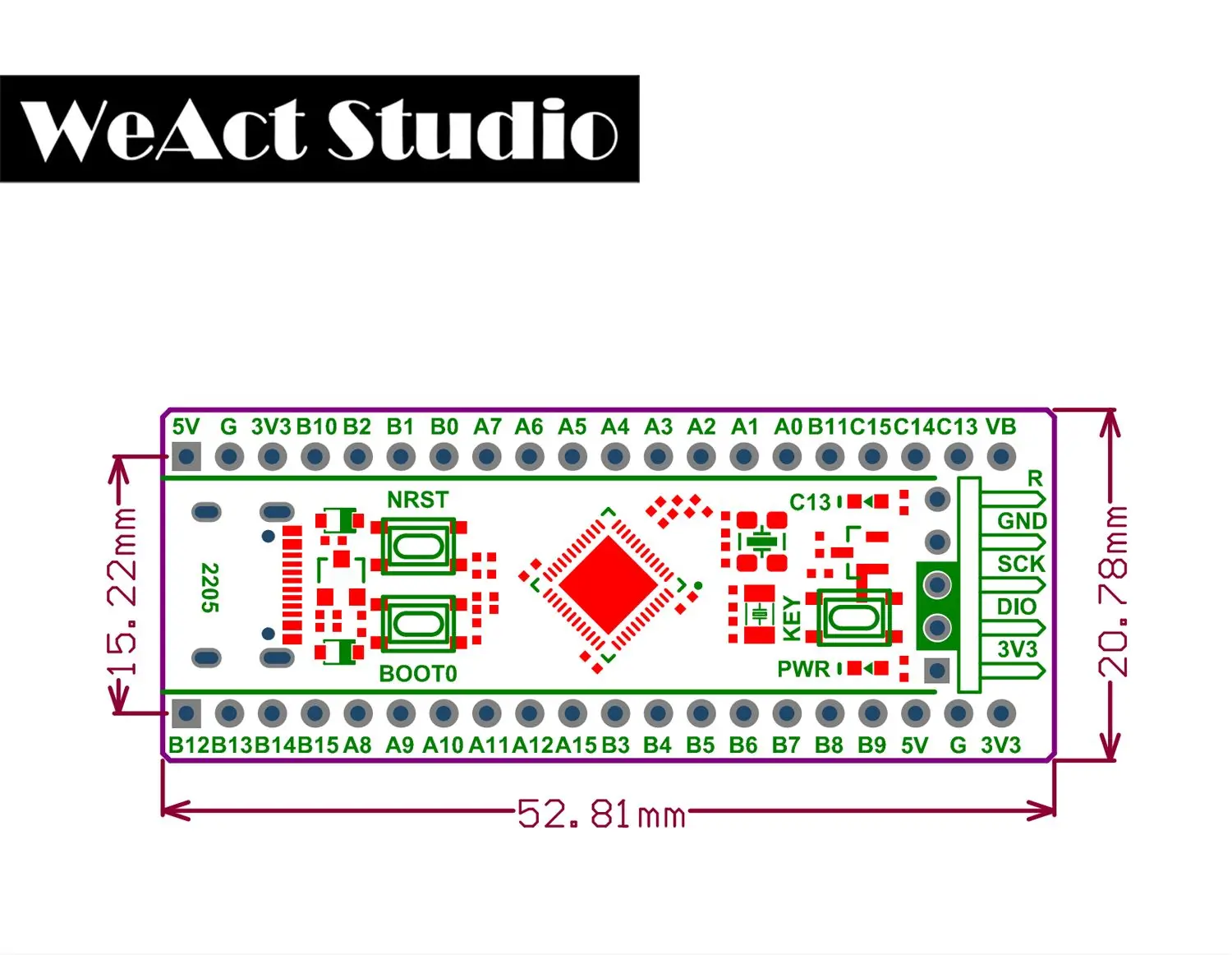 Weact blackpill stm32f411ceu6 stm32f411 - Фотография_5