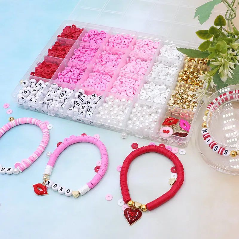 Набор глиняных бусин на день святого валентина - Фотография_4