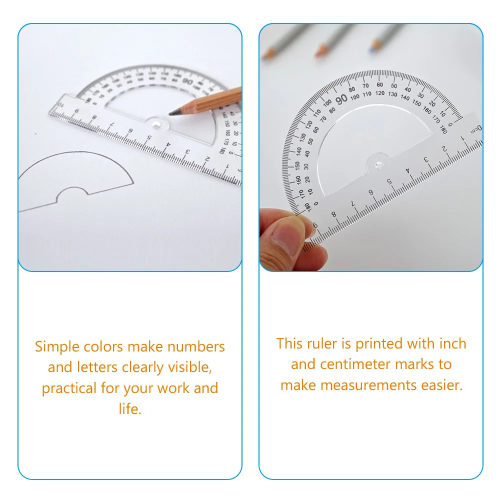 Прозрачный пластиковый транспортир