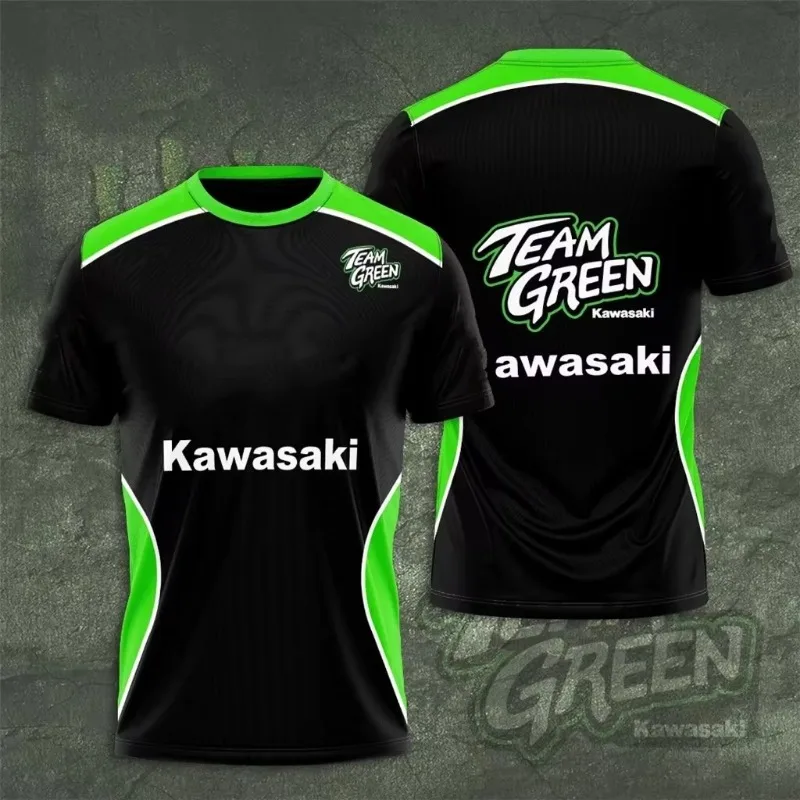 Мужская летняя футболка kawasaki racing team 2025 года - Фотография_2