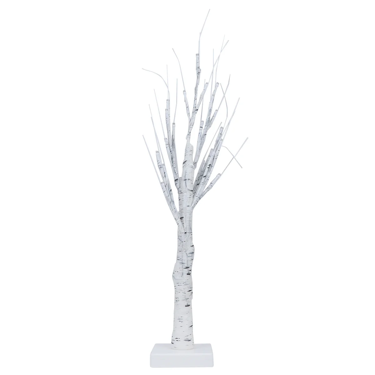 24 светодиода, белая березовая декоративная лампа на дереве