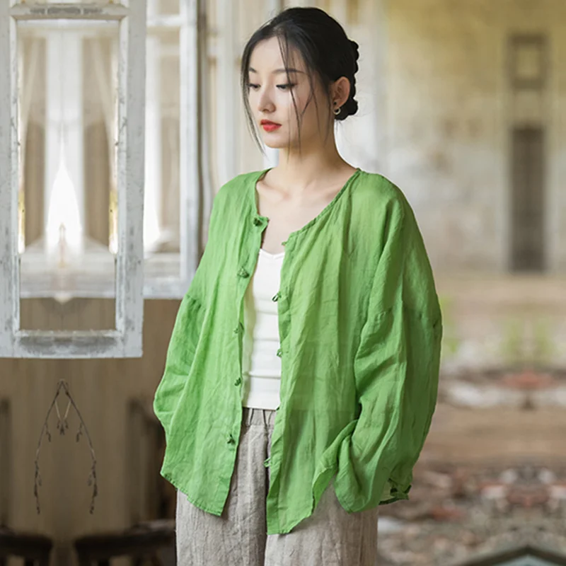 Топ женский винтажный из хлопка и льна