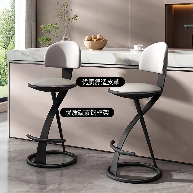 Простой и легкий роскошный современный барный стул - Фотография_4