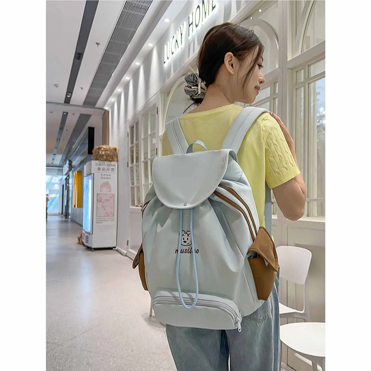 Карманный рюкзак с милой собакой на шнурке - Фотография_2