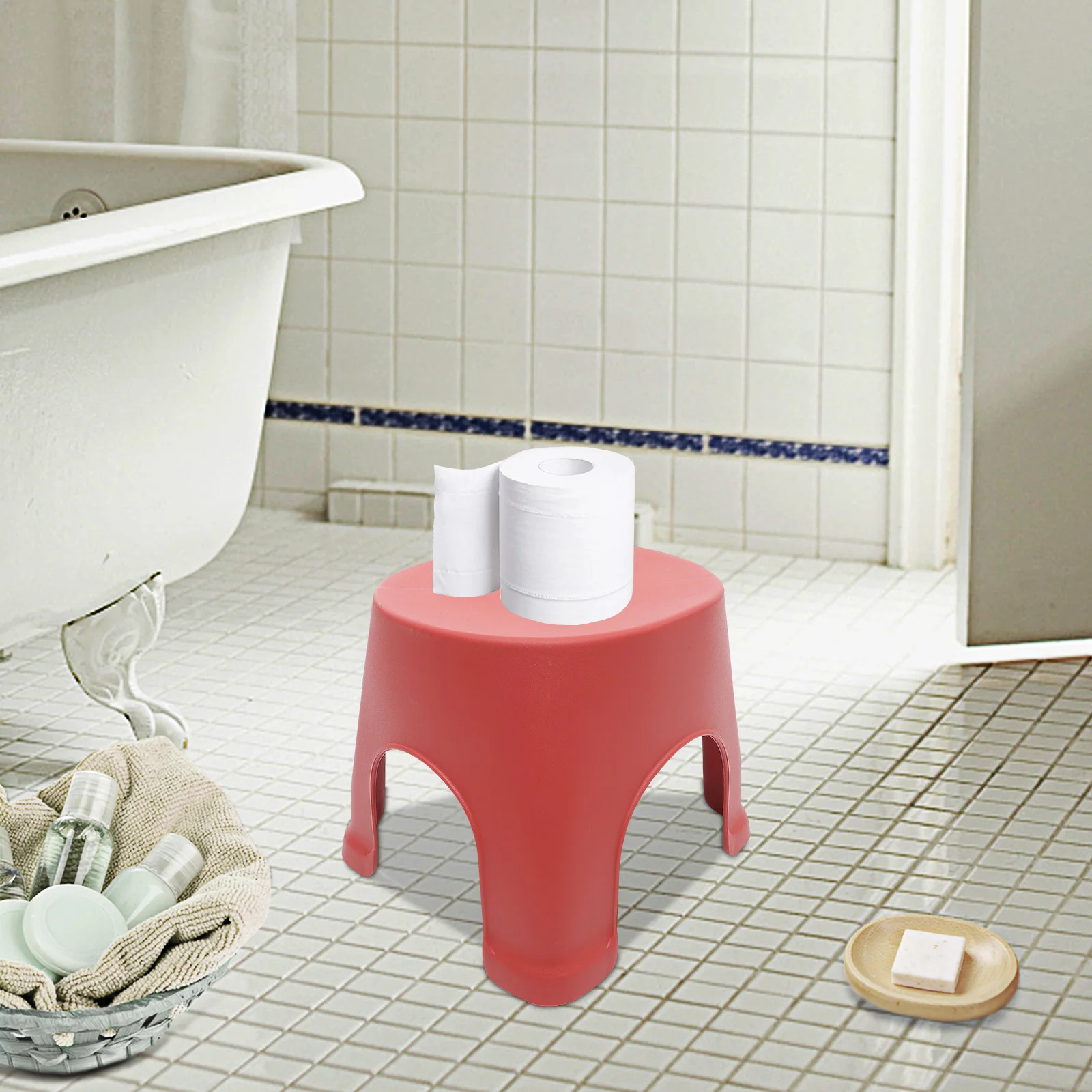 Легкий противоскользящий пластиковый табурет - Фотография_4