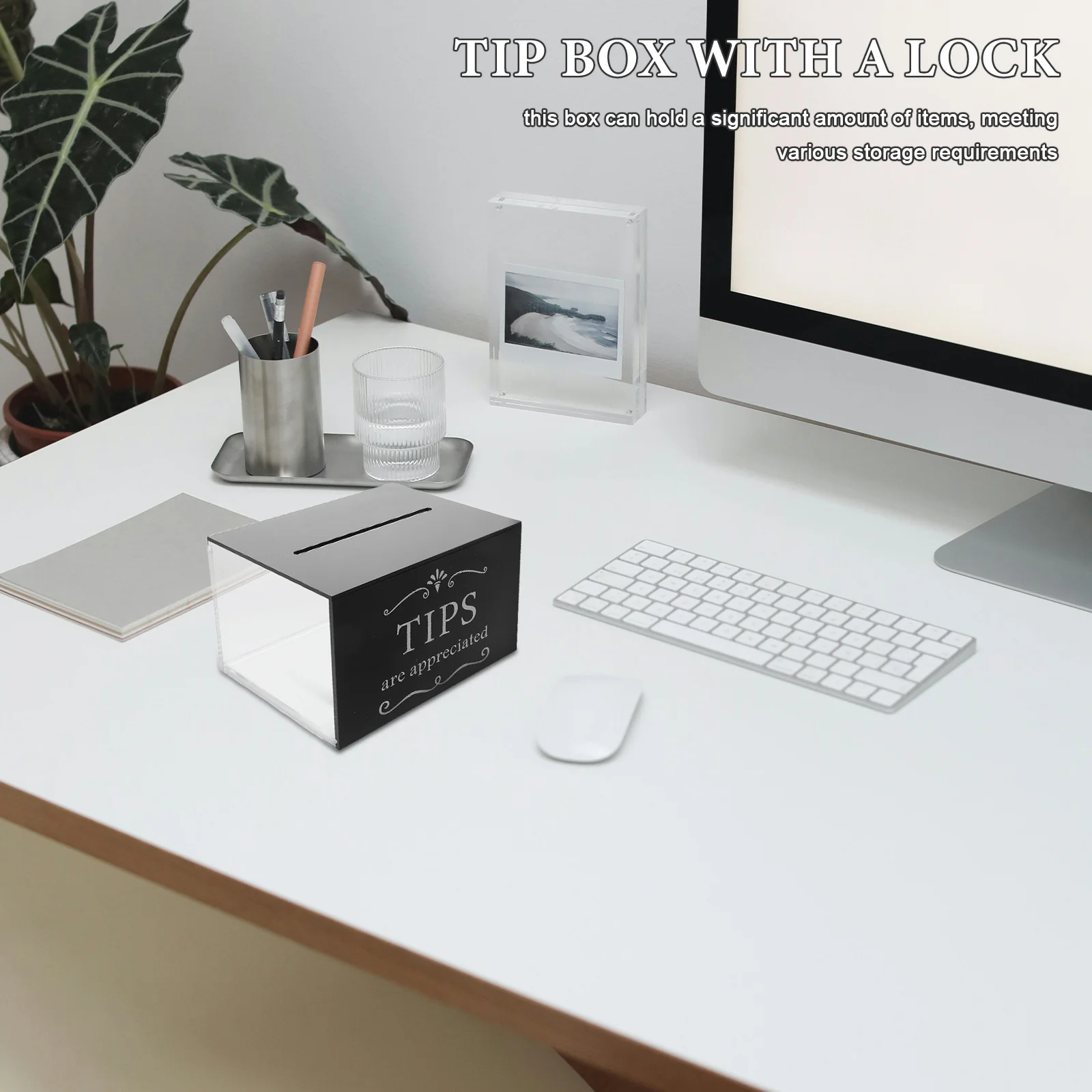 Акриловый контейнер для хранения денег большой емкости