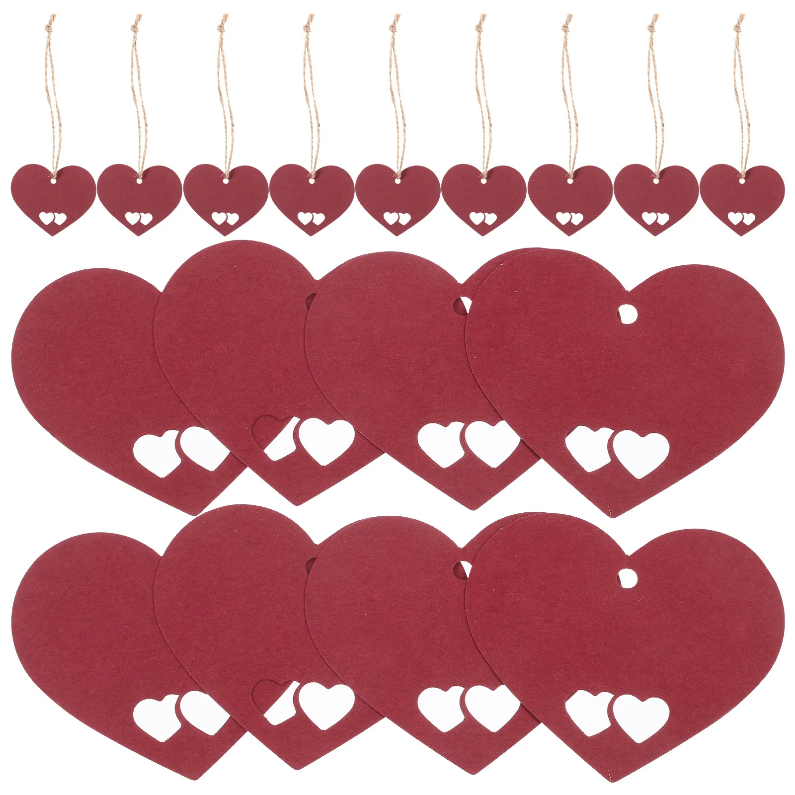 1 комплект бумажных бирки с вырезом в форме сердца - Фотография_3