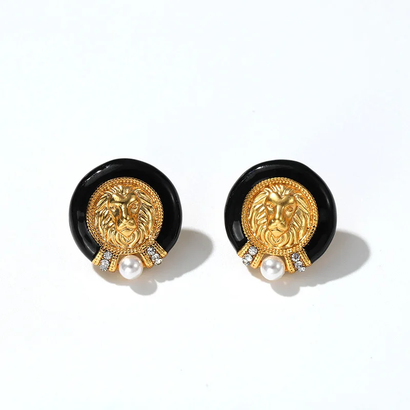 Винтажные средневековые серьги с золотым жемчугом льва - Фотография_5