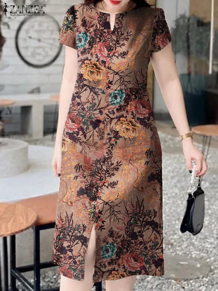 Платье zanzea женское хлопковое с коротким рукавом - Фотография_2