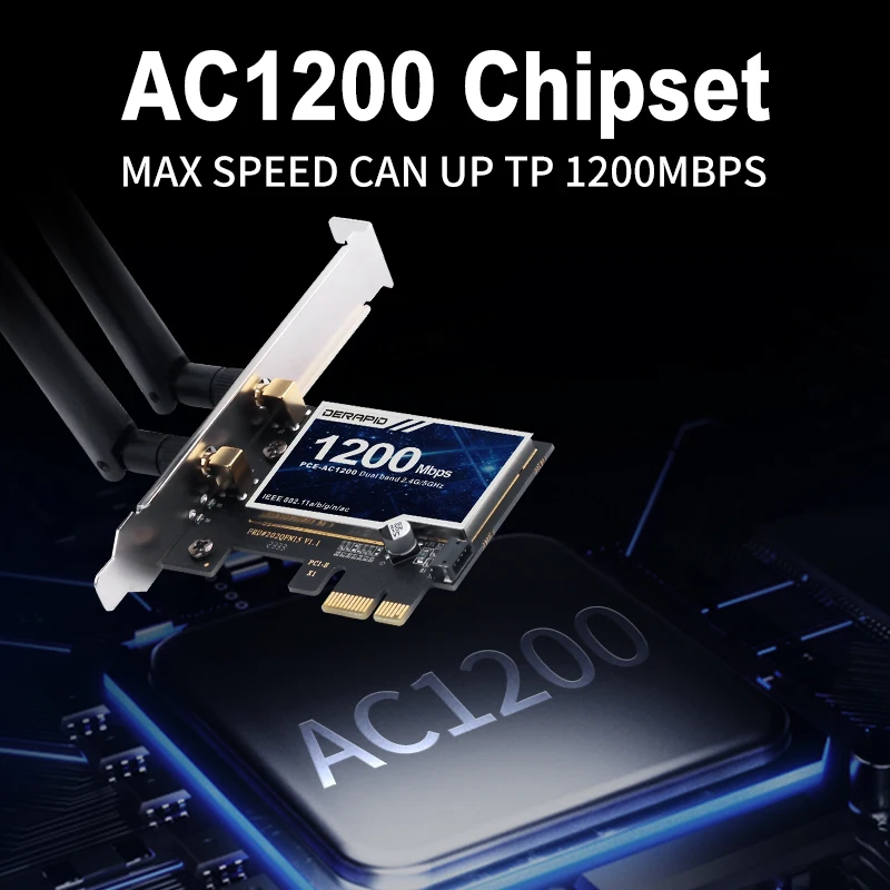 Беспроводной адаптер wifi 5 ac1200 pci-e сетевой адаптер bt 4 - Фотография_3