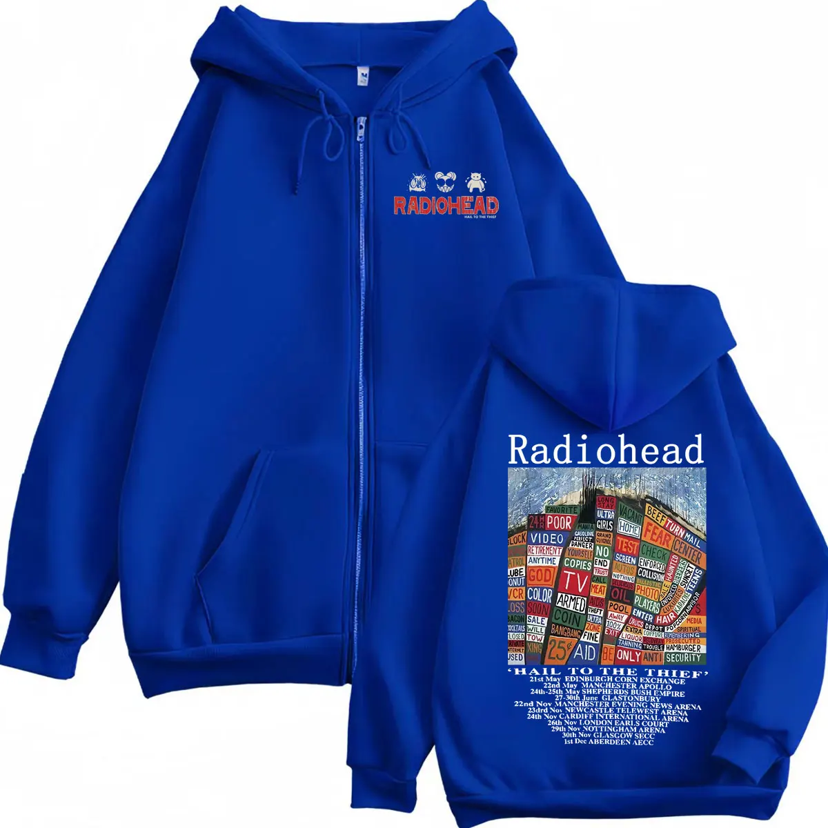 Radiohead hail to the thief merch толстовки на молнии в стиле рок - Фотография_4