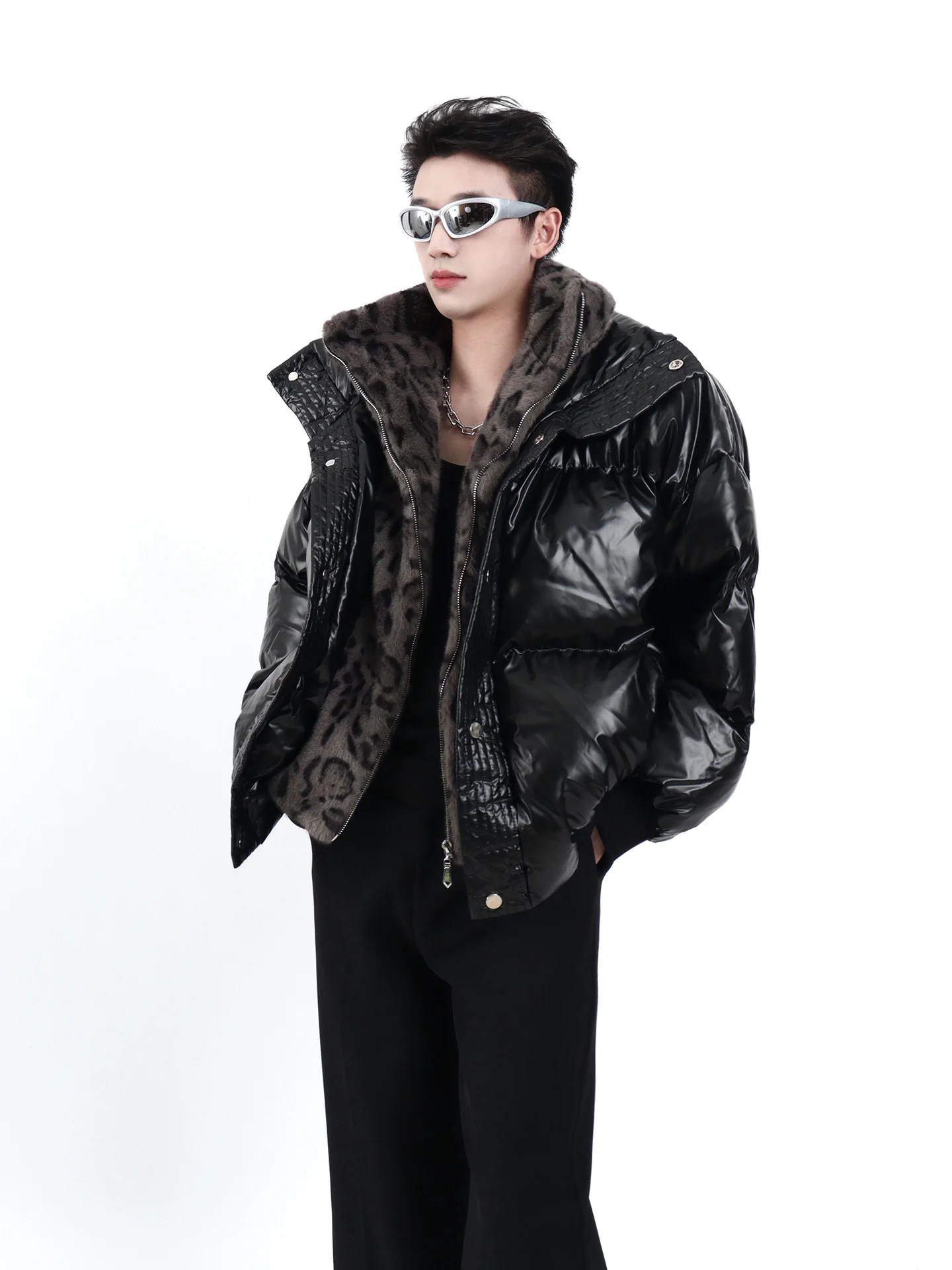 Модные мужские парки из двух предметов с леопардовым принтом - Фотография_2