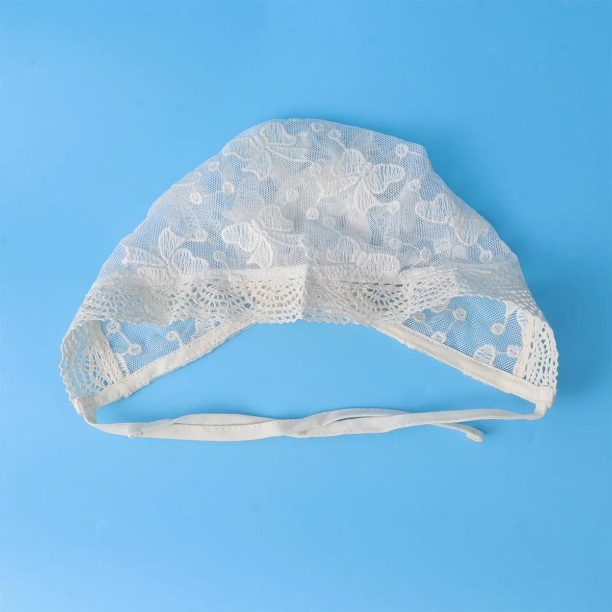 Детская кружевная шапка с бантом - Фотография_6