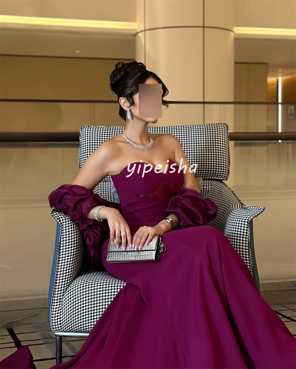 Изысканный блестящий трикотаж с рюшами и рюшами на заказ - Фотография_4