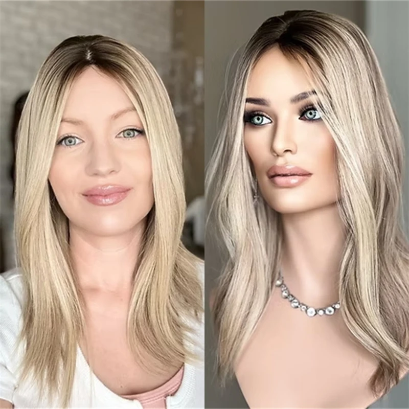 Ombre пепельно-русый hd парик фронта
