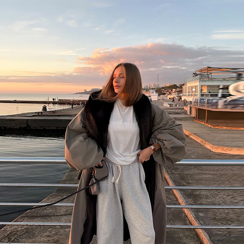 Длинное пальто оверсайз для женщин - Фотография_2