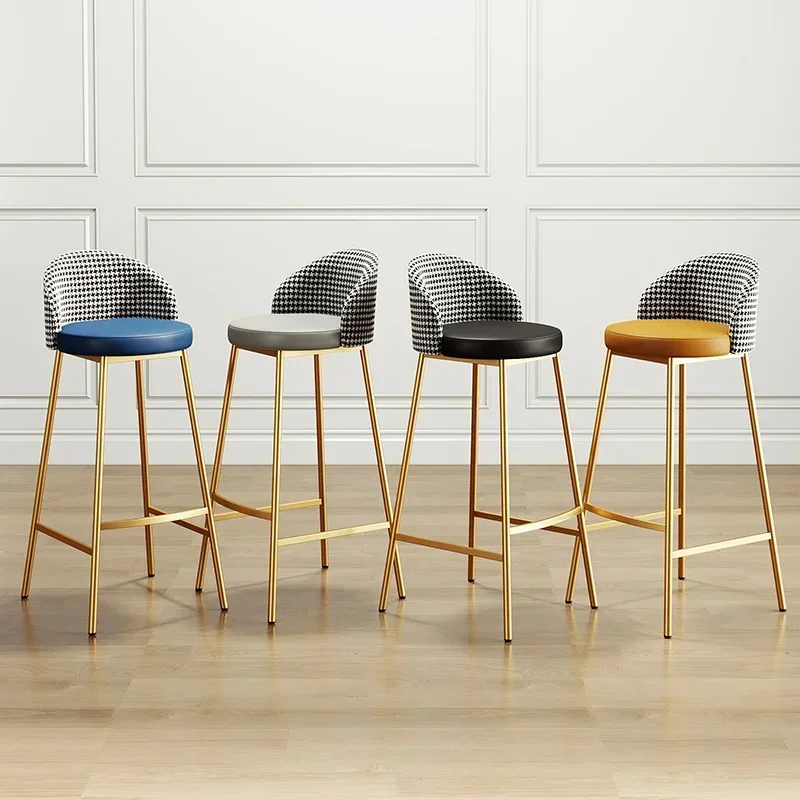 Роскошный современный барный стул со спинкой - Фотография_6