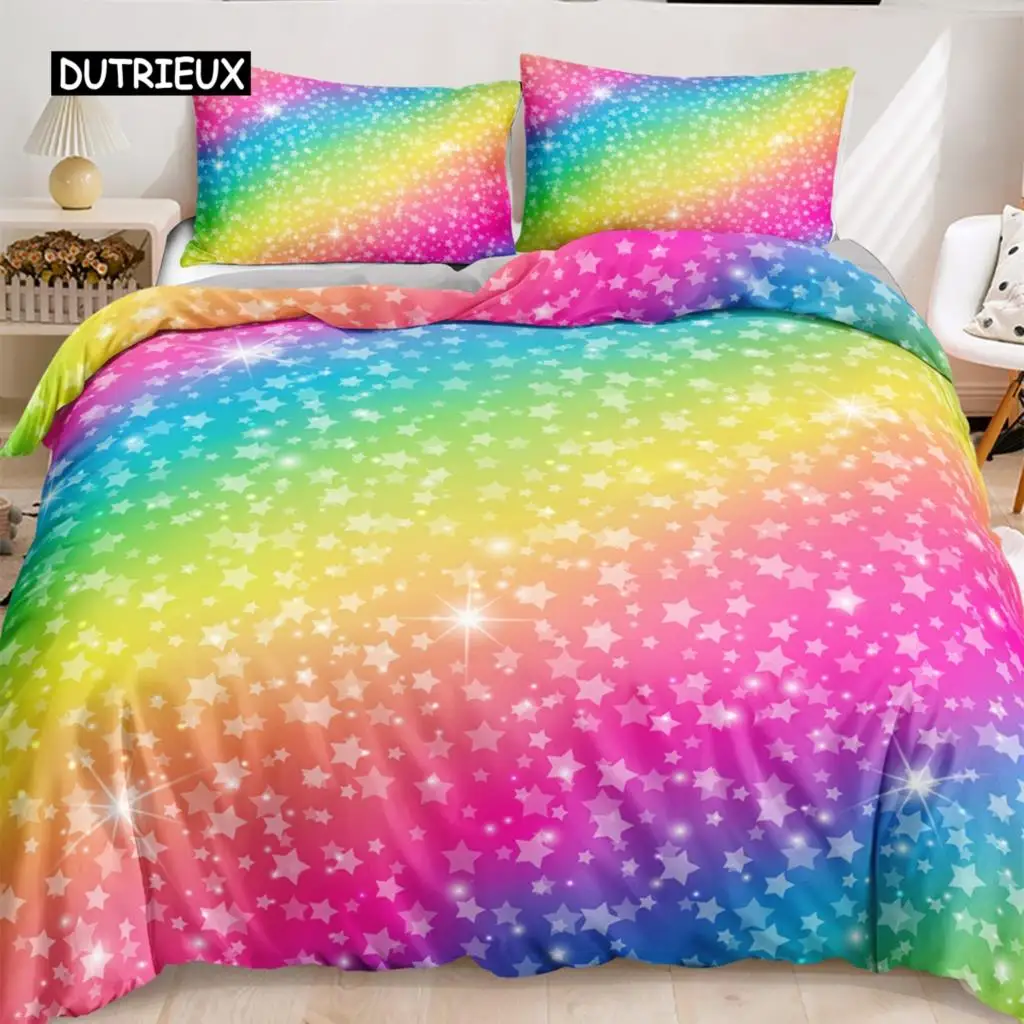 Rainbow duvet cover set for girls