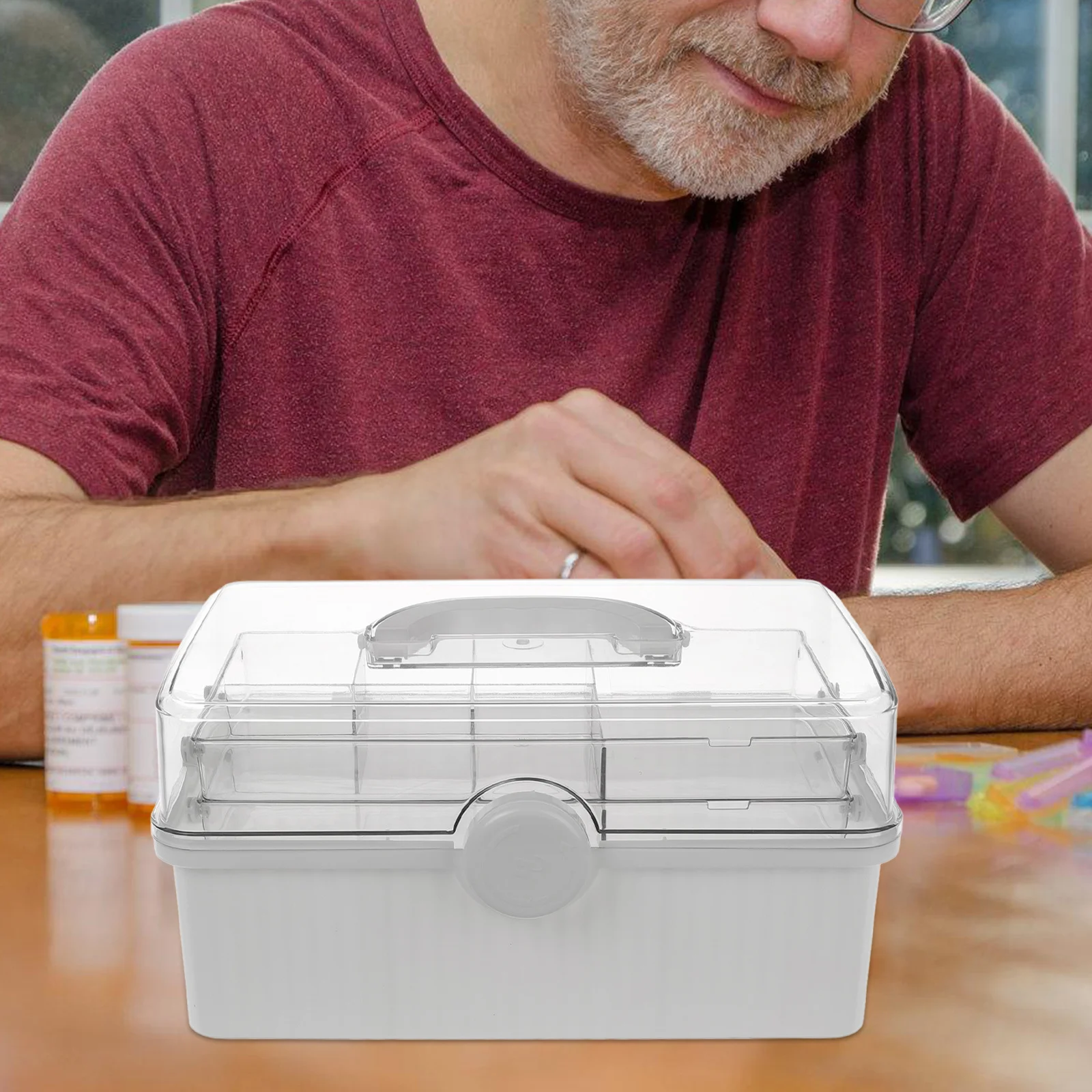 Портативная медицинская коробка для хранения с ручкой - Фотография_3