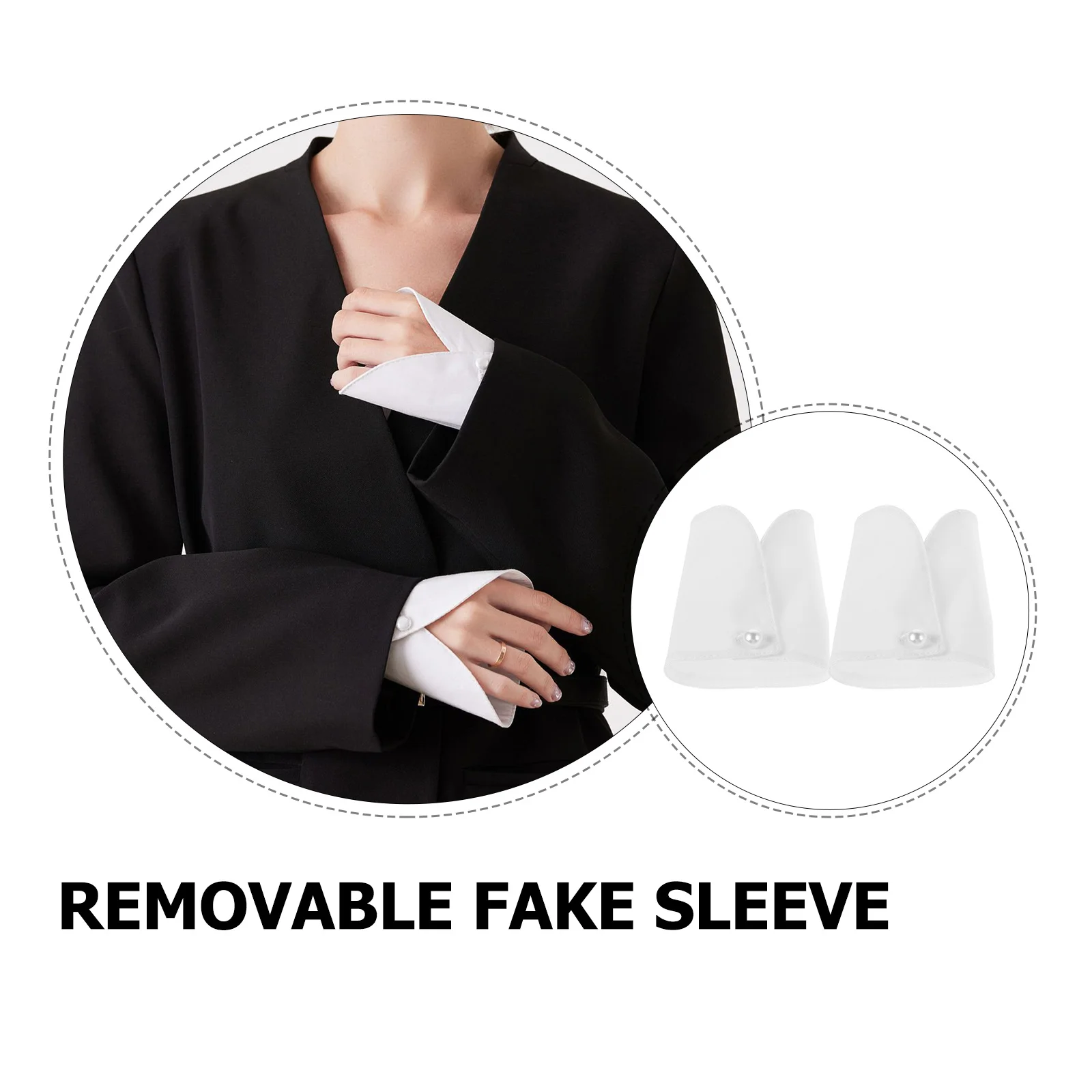 1 пара съемных манжет из полиэстера и хлопка - Фотография_3