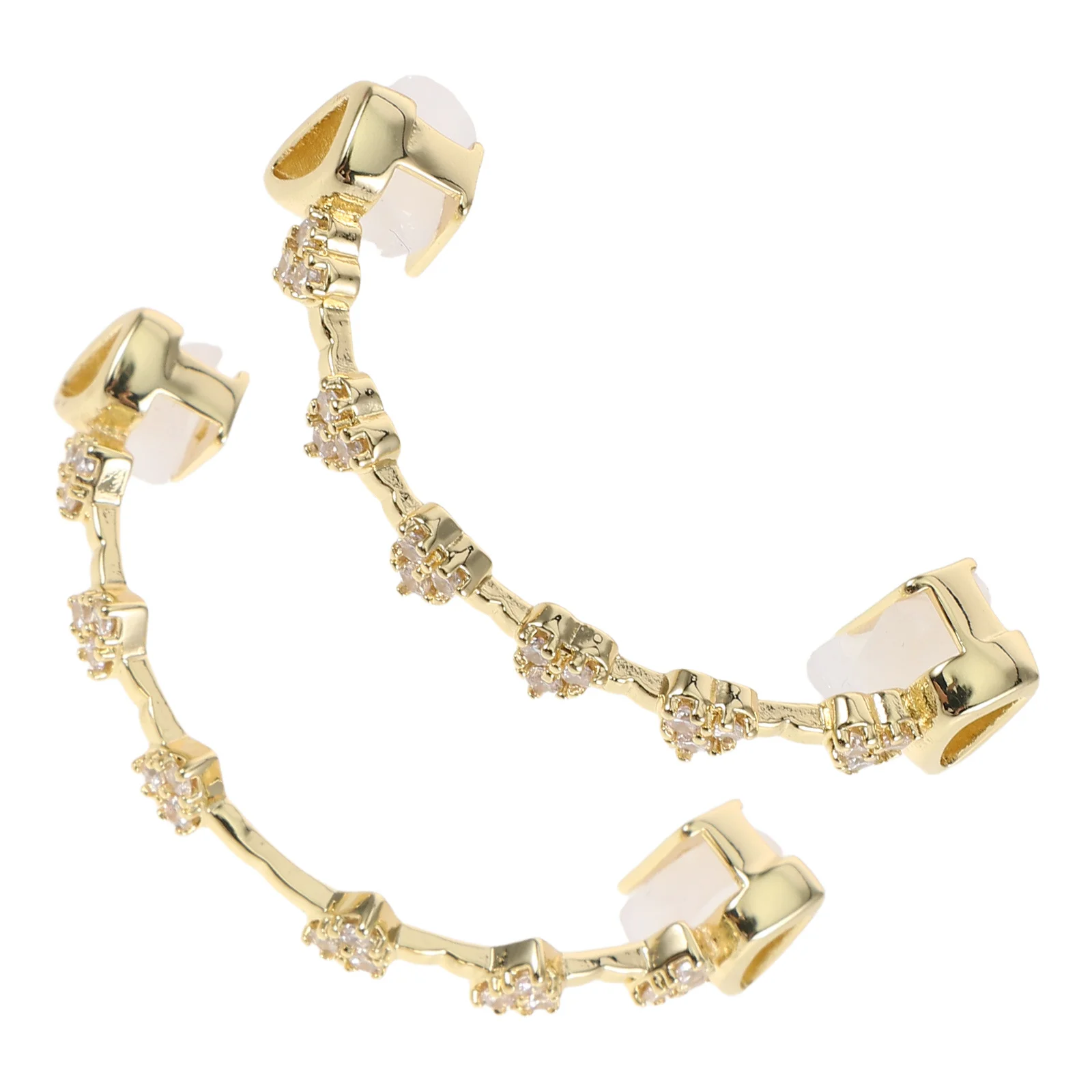 1 комплект, элегантная позолоченная зубная кепка со стразами - Фотография_5