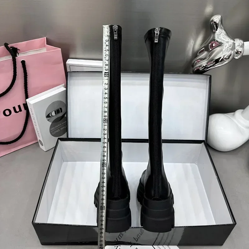 Зимние женские высокие сапоги рыцаря - Фотография_5