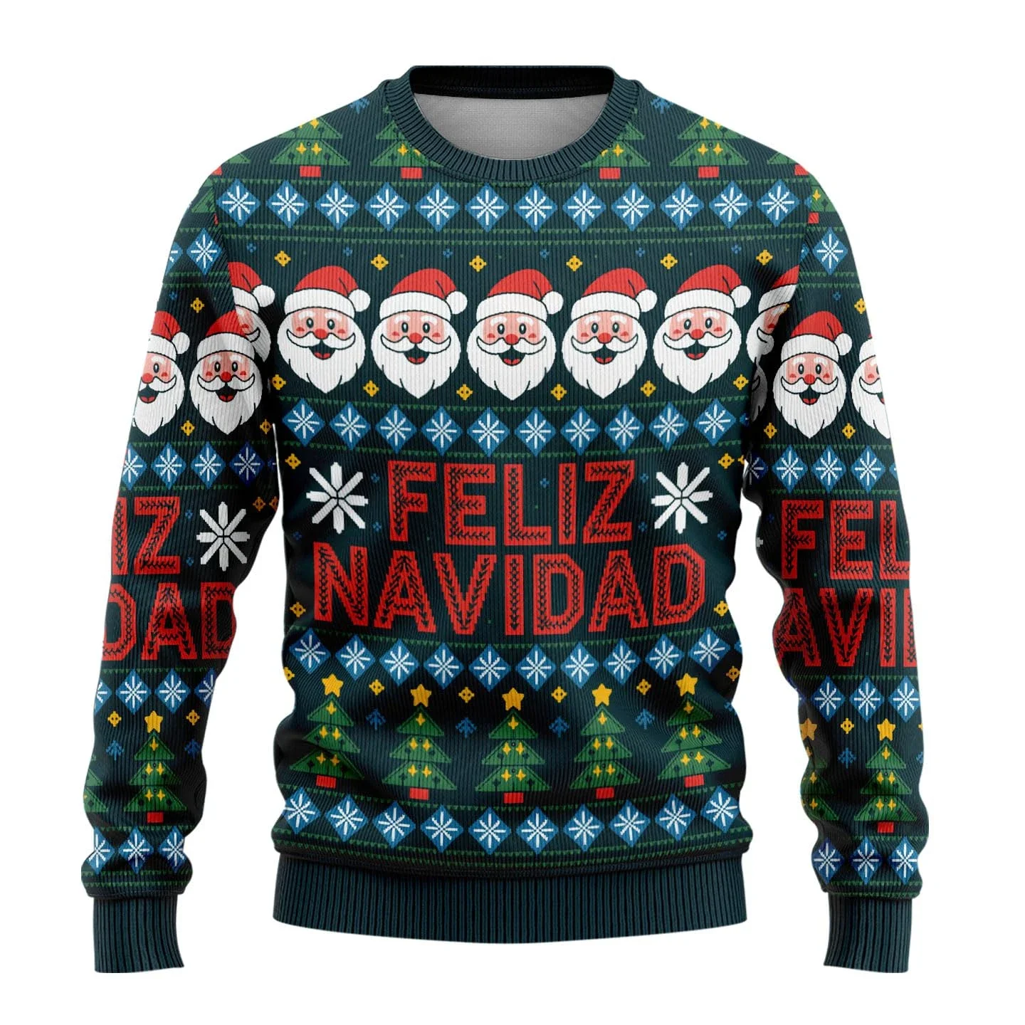 Уродливые рождественские свитера с санта-клаусом для женщин - Фотография_3