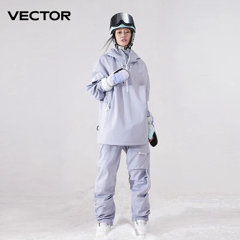 Vector мужская и женская однотонная лыжная куртка - Фотография_2