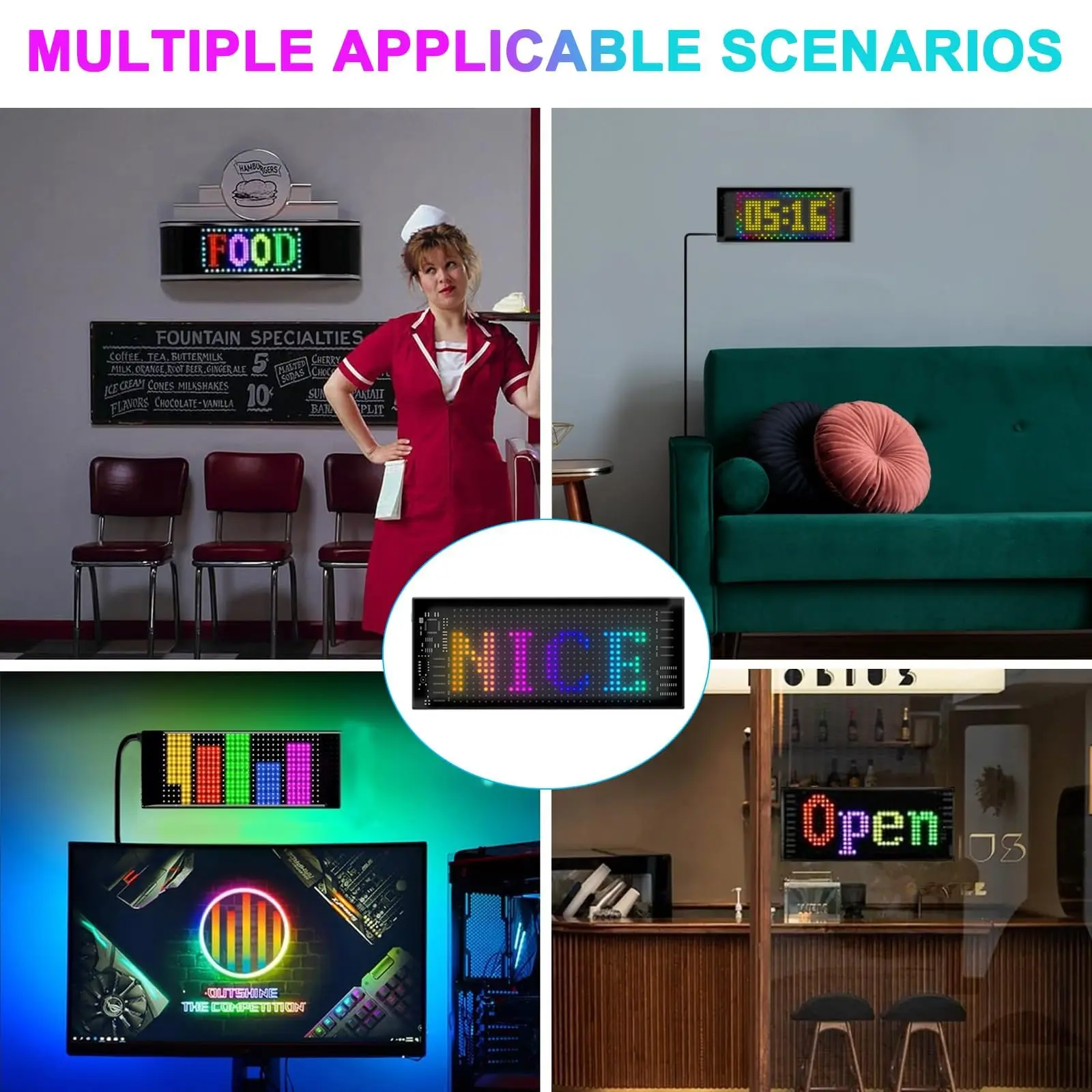 Светодиодный знак bluetooth приложение/пульт - Фотография_6