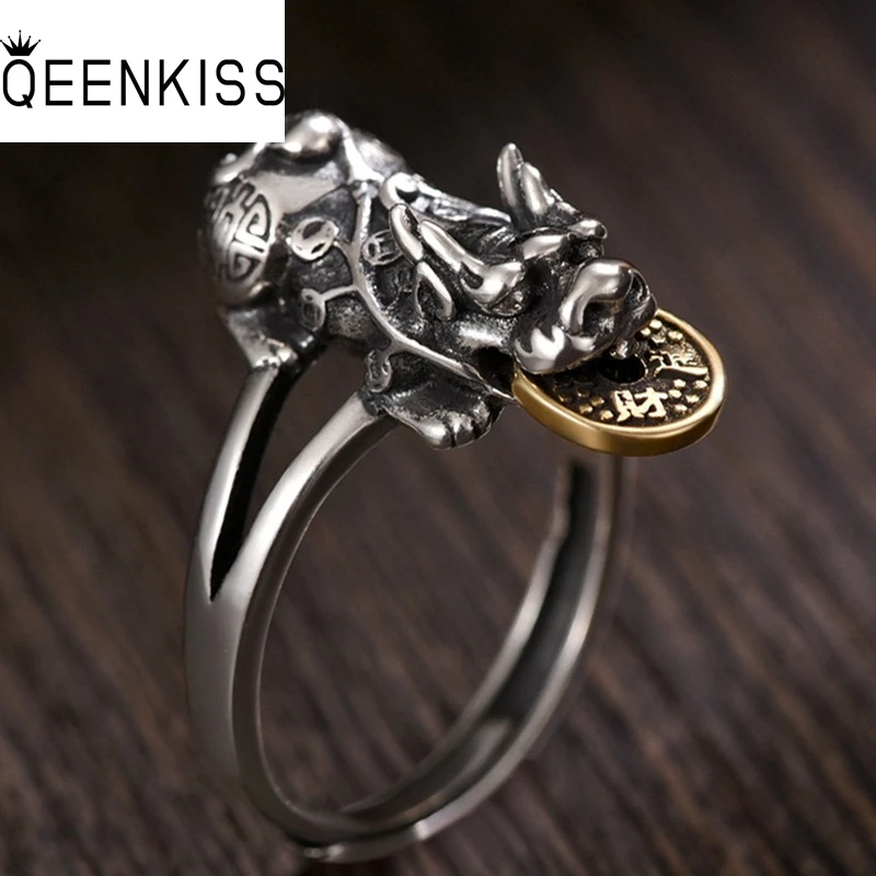 Qeenkiss 925 пробы серебряное кольцо для женщин и мужчин