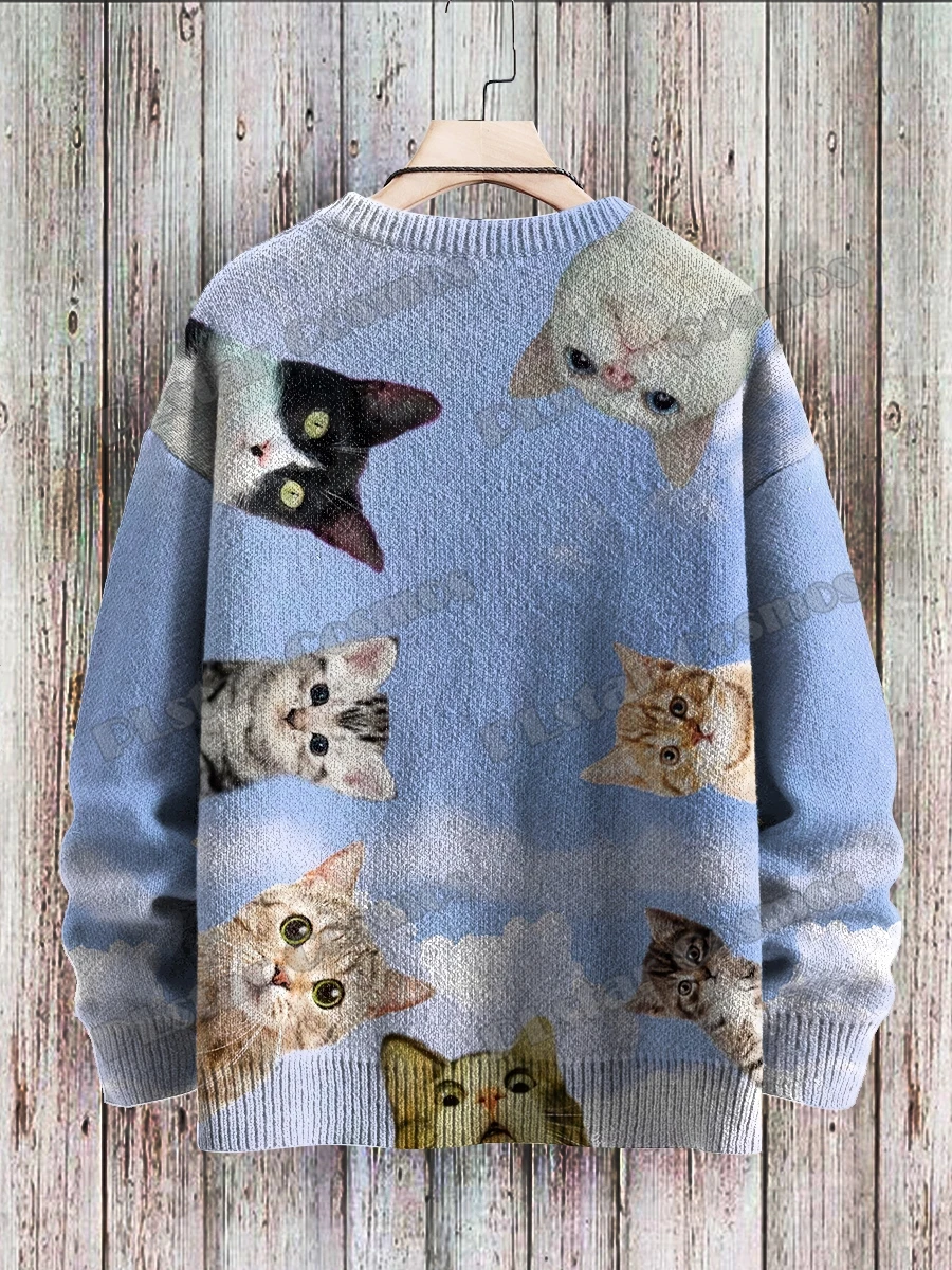 Мужской пуловер с 3d-рисунком кошачий глаз - Фотография_6