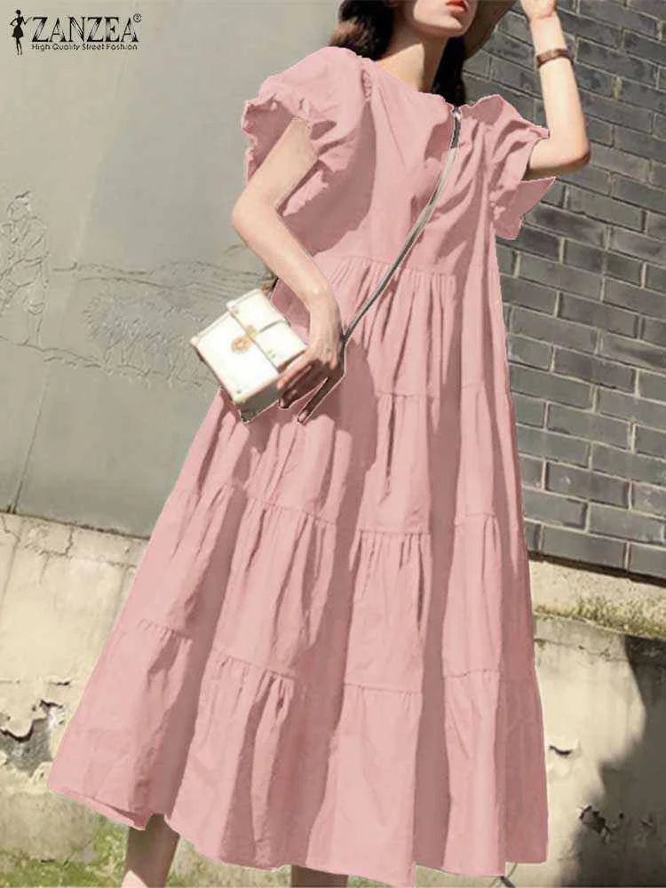 Zanzea модное летнее платье с оборками - Фотография_3