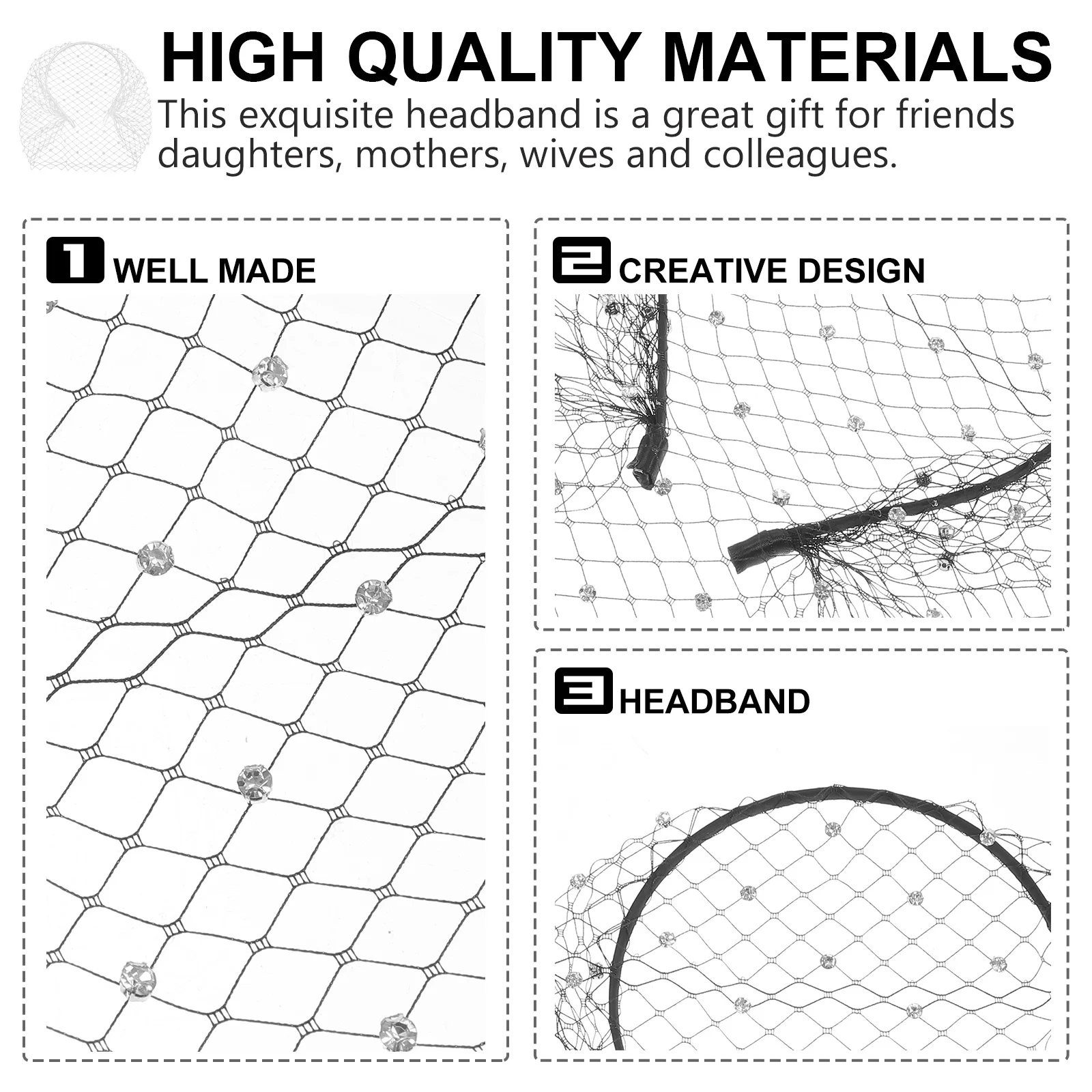 Сетчатая вуаль со стразами