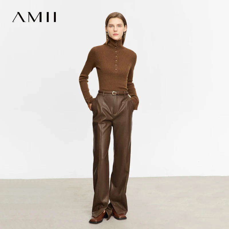 Amii минималистичные повседневные брюки для женщин - Фотография_3