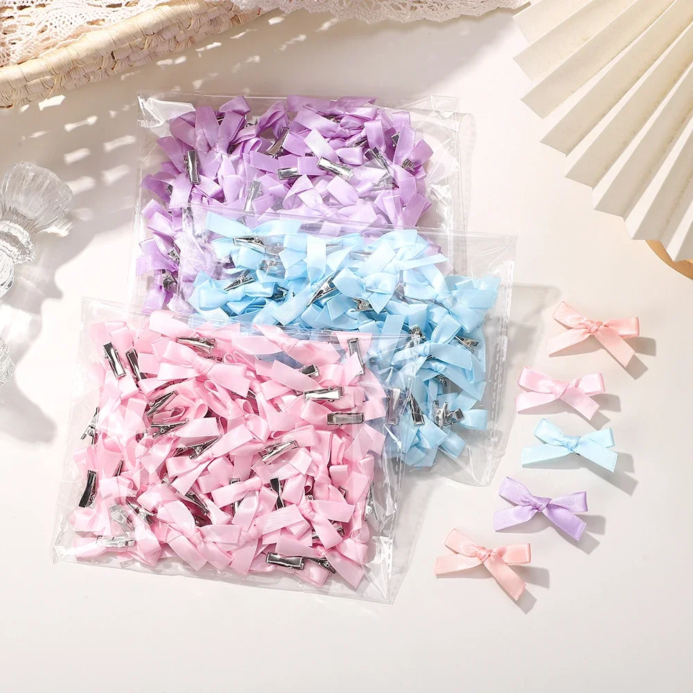 Детский милый однотонный мини-бантик с заколкой для волос - Фотография_5