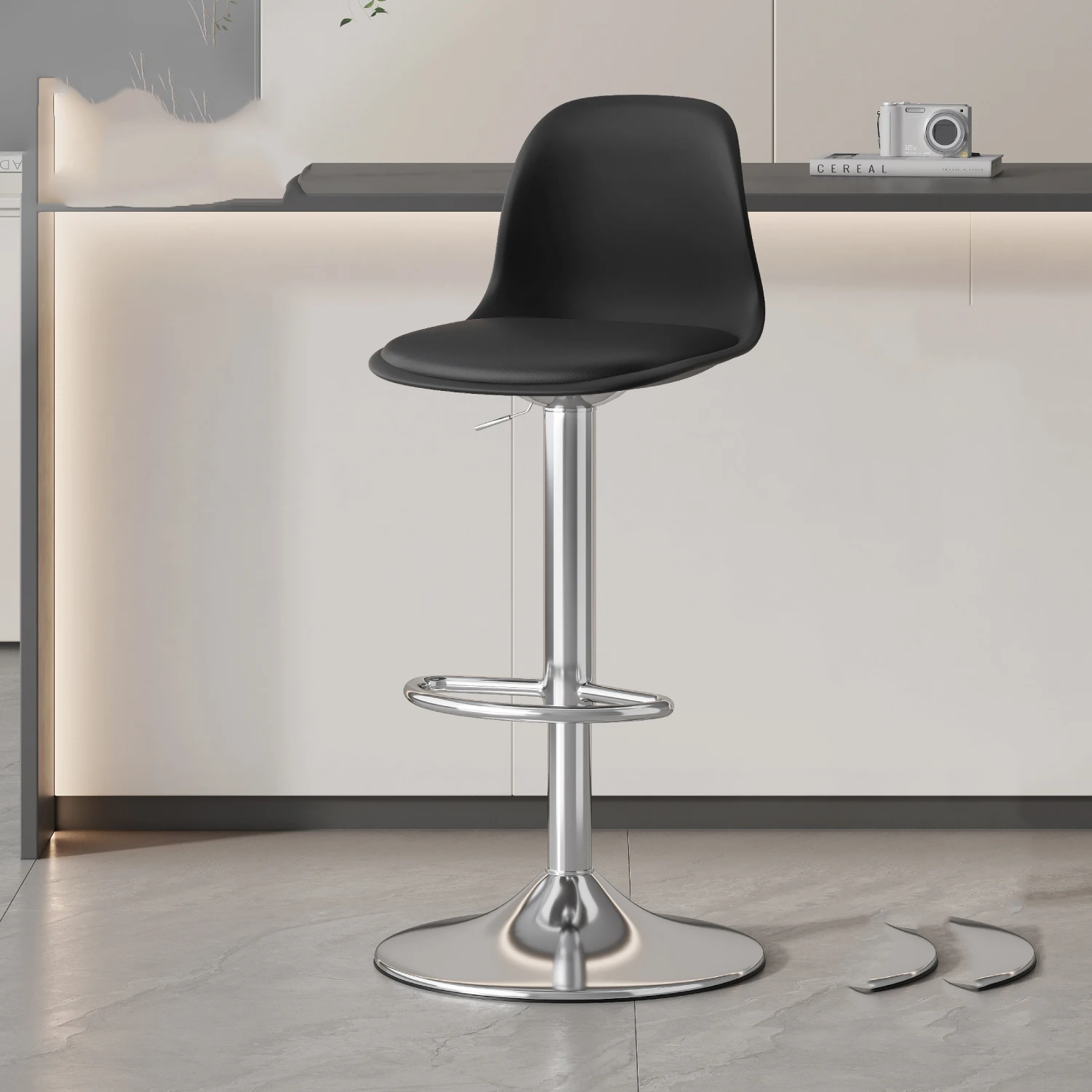 Металлические поворотные барные стулья - Фотография_4