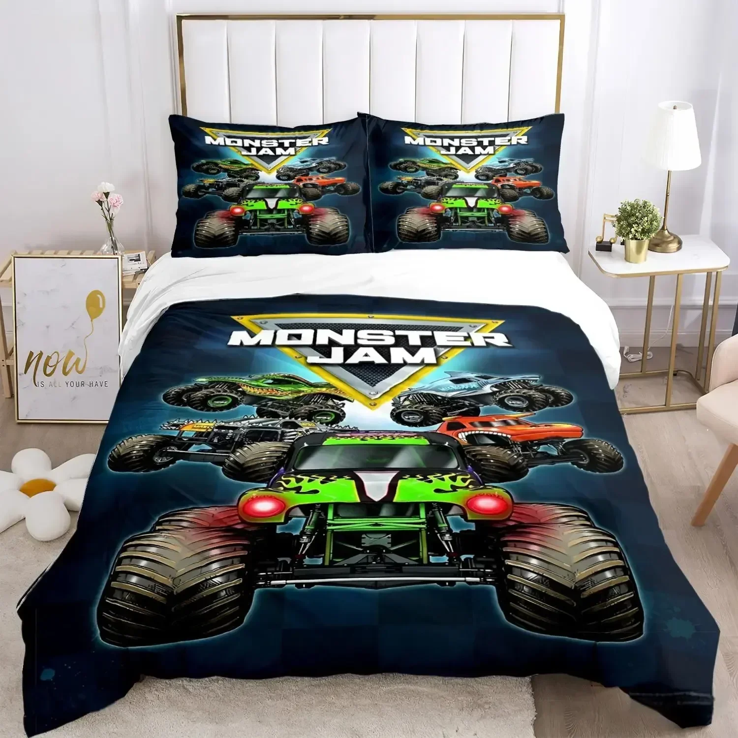 Всесезонный пододеяльник с рисунком monster truck - Фотография_6