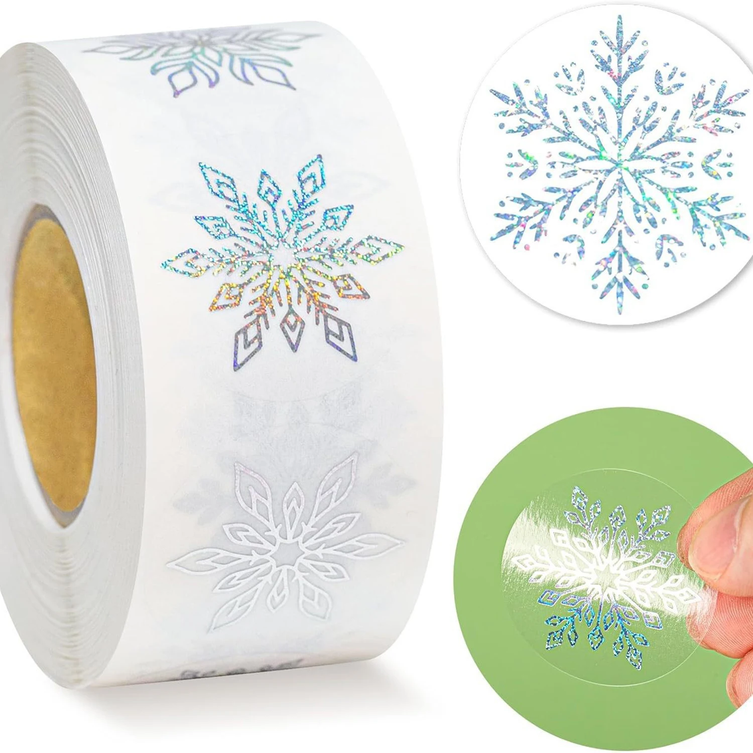 Прозрачные наклейки со снежинками