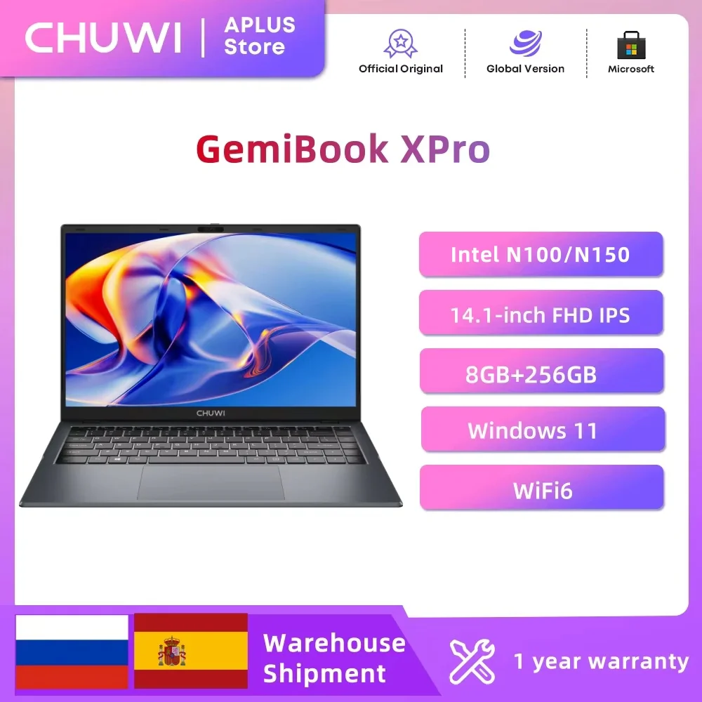 Портативный компьютер chuwi gemibook xpro intel n150 14