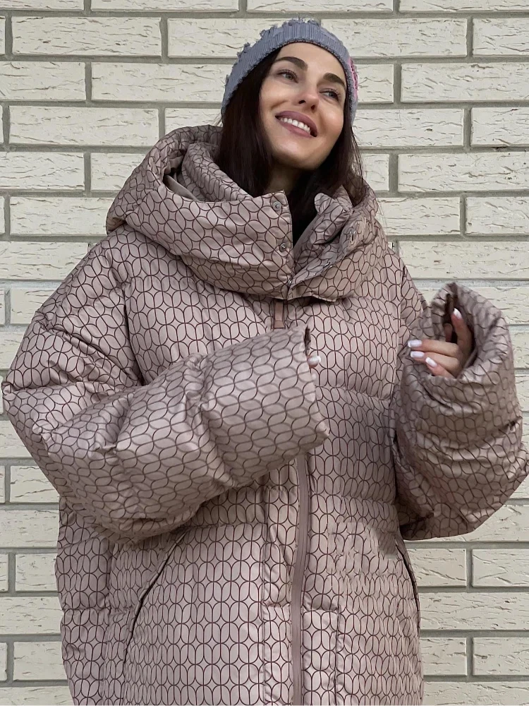 ﻿ женские зимние пальто с буквенным принтом