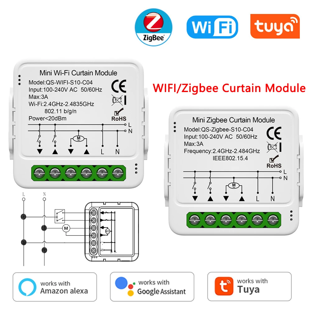 Умный модуль переключения занавесок tuya zigbee с wi-fi