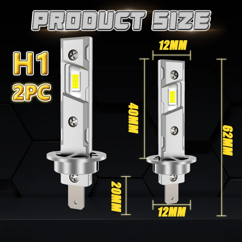 H1 светодиодные фары canbus lights мини-лампа размер 1:1 - Фотография_6