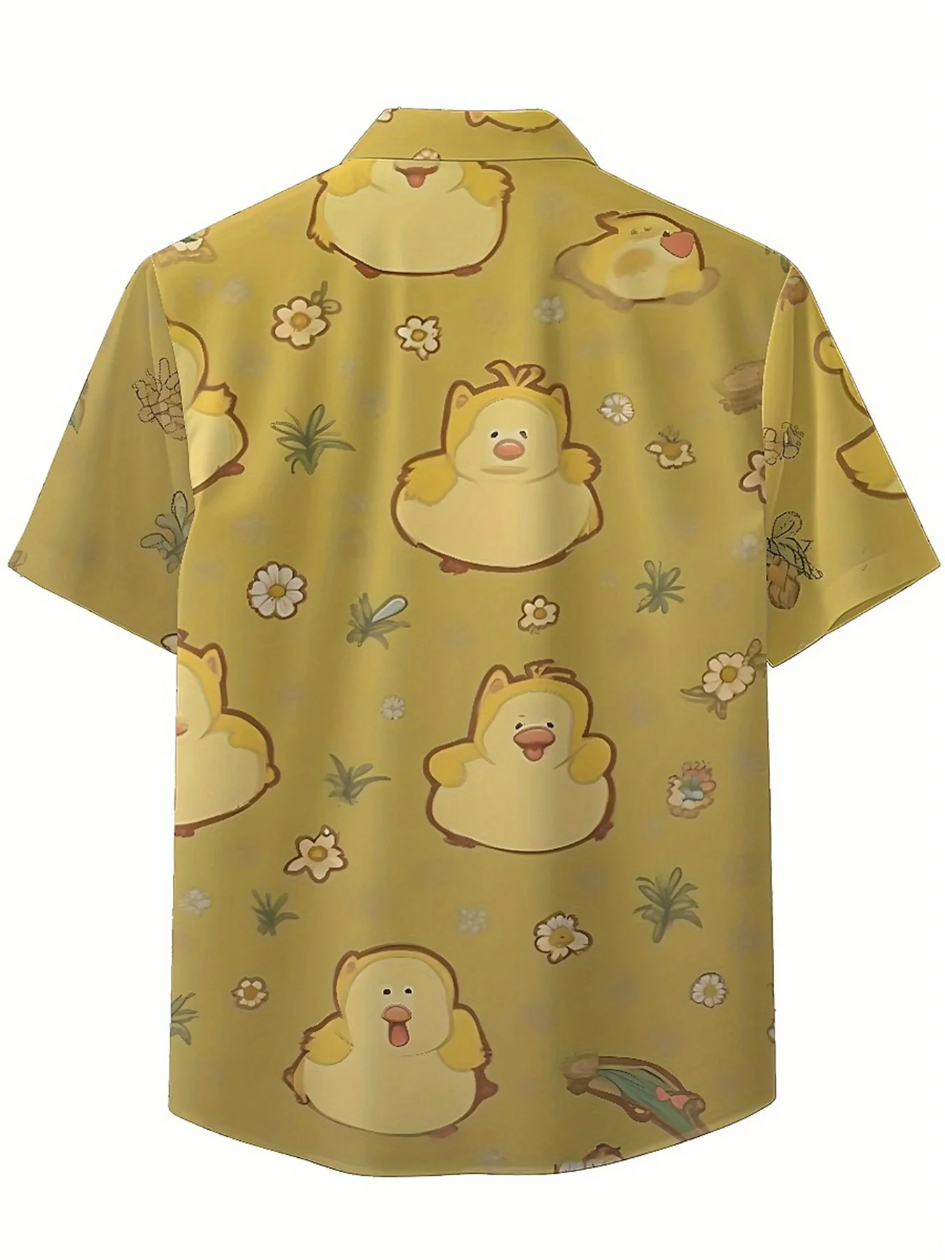 Мужские гавайские рубашки больших размеров с резиновым узором утки - Фотография_5